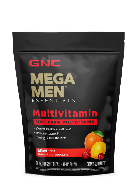 GNC Mega Men® Soft Chew Multivitamin - Mixed Fruit - 60 Soft Chews (30 Servings)