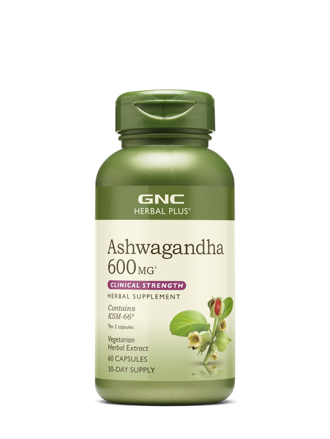 GNC Herbal Plus® Ashwagandha 600mg - 60 Capsules (30 Servings)