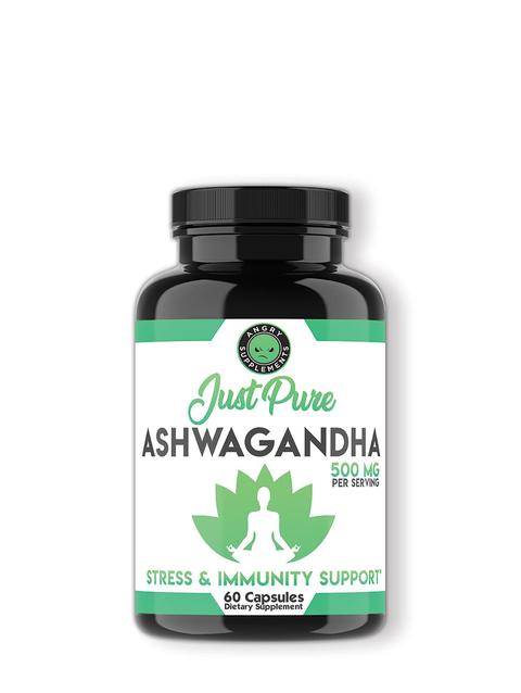 Angry Supplements™ Just Pure Ashwagandha - 60 Capsules (30 Servings)