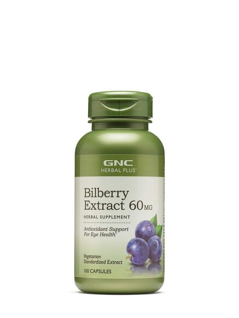 GNC Herbal Plus® Bilberry Extract 60mg - 100 Capsules (100 Servings)